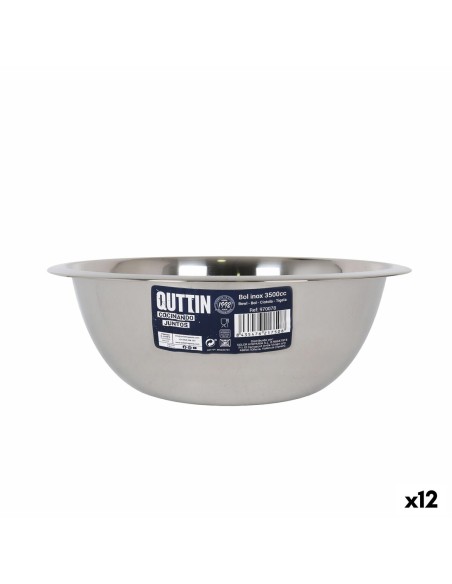 Bol Quttin Quttin Acier inoxydable 3,5 L Ø 28,4 x 9,7 cm Mélangeur (12 Unités)