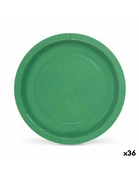 Service de vaisselle Algon Produits à usage unique Carton Vert 10 Pièces 20 x 20 x 1,5 cm (36 Unités)