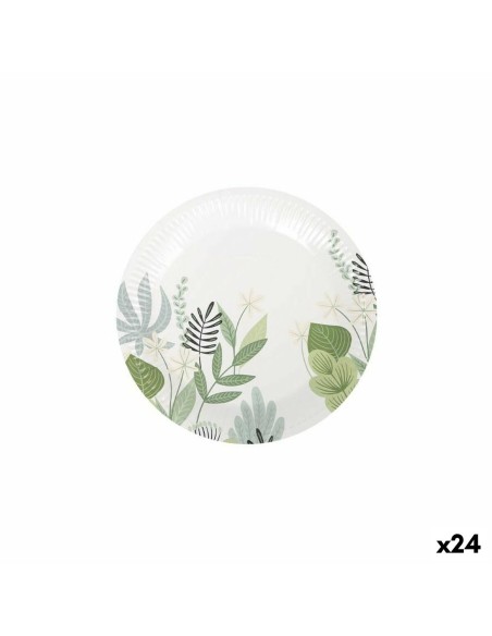 Service de vaisselle Algon Produits à usage unique Carton Floral 12 Pièces 18 cm (24 Unités)