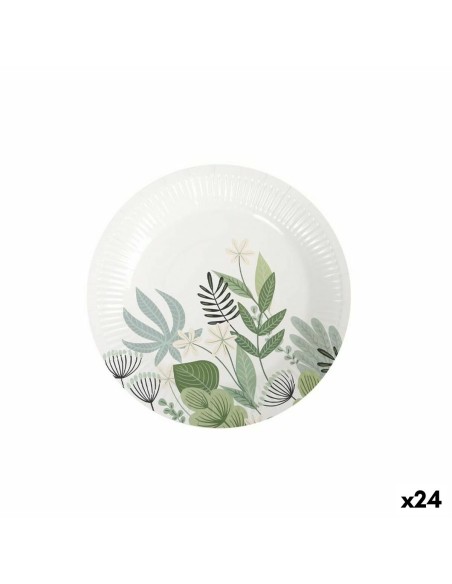 Service de vaisselle Algon Produits à usage unique Carton Floral 10 Pièces 20 cm (24 Unités)