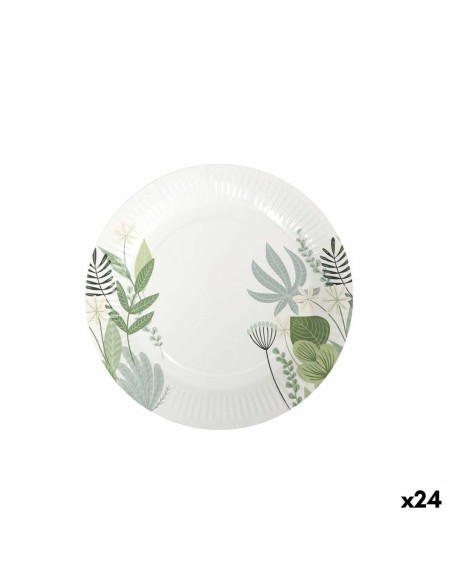 Service de vaisselle Algon Produits à usage unique Carton Floral 8 Pièces 23 cm (24 Unités)
