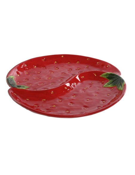 Assiette Home ESPRIT Rouge Grès Moderne 32 x 31 x 3,5 cm