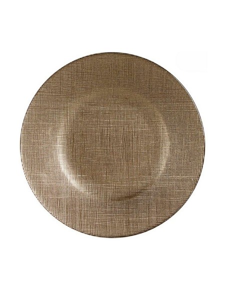 Assiette plate Doré verre 21 x 2 x 21 cm