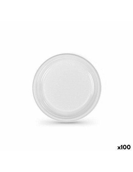 Lot d'assiettes réutilisables Algon Blanc Plastique 17 x 17 x 1,5 cm (10 Unités)