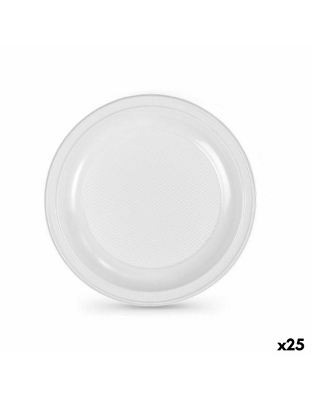 Lot d'assiettes réutilisables Algon Blanc Plastique 25 x 25 x 1,5 cm (12 Unités)