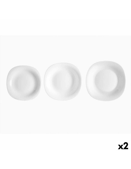 Service de Vaisselle Vivalto F-LFP95-85-90 Blanc Verre opalin (2 Unités)