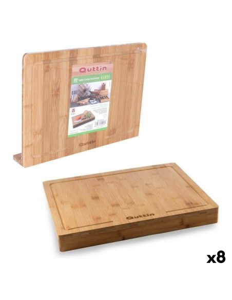 Planche à Découper en Bambou pour Plan de Travail Quttin 88909 (35 x 25 x 1,2 cm) Bambou (8 Unités)