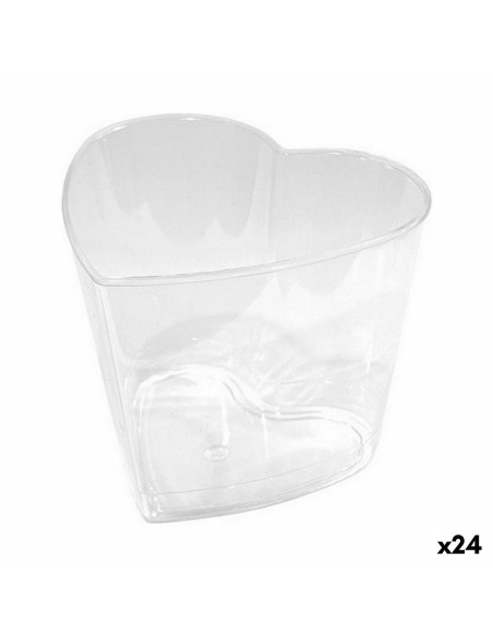 Lot de bols réutilisables Algon Coeur 10 Pièces 5,5 x 5 x 4,3 cm (24 Unités)