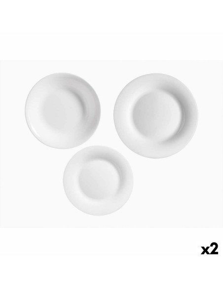 Service de Vaisselle Vivalto F-LP100-80-85 Blanc Verre opalin (2 Unités)