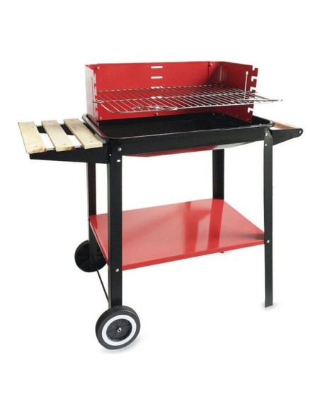Roues de barbecue au charbon de bois Algon Noir Rouge (58 x 38 x 72 cm) Acier émaillé