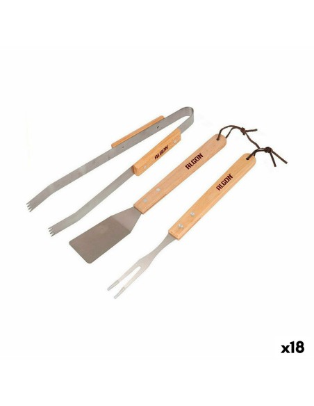Ustensiles pour barbecues Algon Bois 18 Unités (3 Pièces)