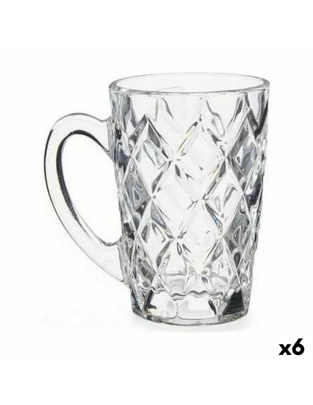 Tasse Diamant Transparent verre (110 ml) (6 Unités)
