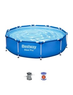 Kit Piscine hors sol tubulaire BESTWAY - Steel Pro - 305 x 76 cm - Ronde (Livrée avec pompe de filtration)