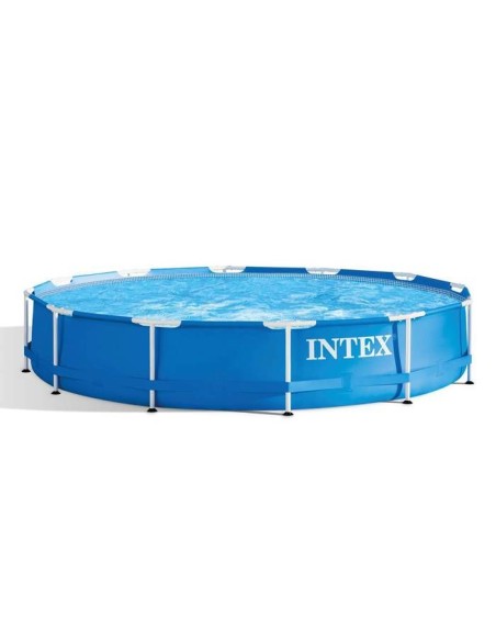 Kit Piscine hors sol tubulaire INTEX - Metal Frame - 366 x 76 cm - Ronde (Livrée avec pompe et cartouche) - 28212NP
