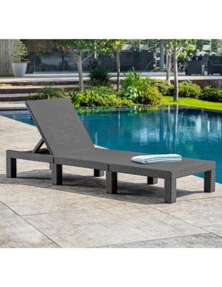 Keter Chaise longue avec coussin Daytona Graphite 441306