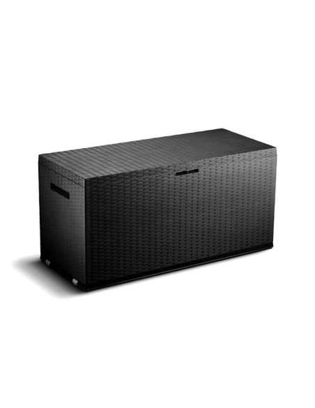 TOOD Malle de rangement en résine - 350 L - Gris anthracite - 120 x 52 x 60 cm