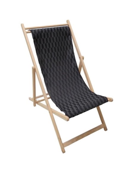 JARDIN PRIVE - Chilienne dralon geometric noir - toile amovible.