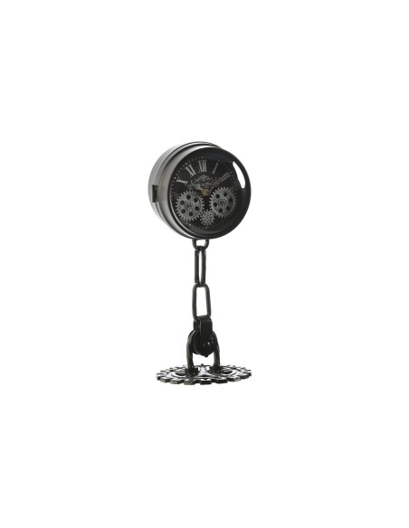 Horloge de table Home ESPRIT Blanc Noir Argenté Métal Verre 18 x 17 x 40,5 cm