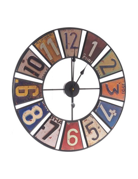 Horloge Murale Multicouleur Rétro Métal (60 x 4,5 x 60 cm)