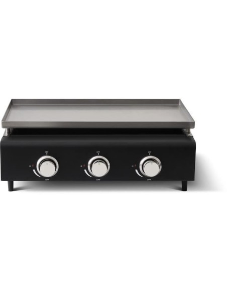 Plancha a gaz - COOKING BOX - CUENCA - 3 feux avec housse - 65 X 50 X 23 cm - Noir