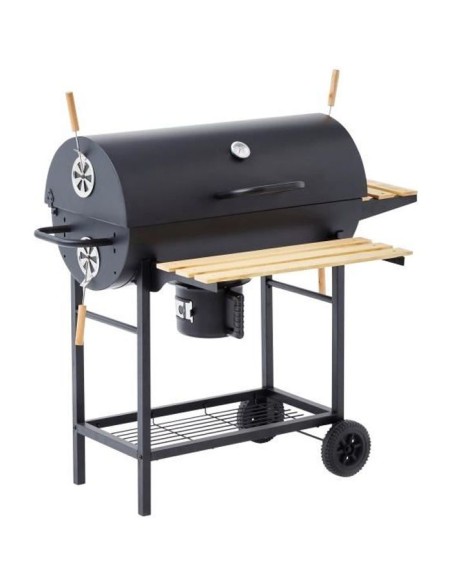 Barbecue a charbon MIKE - 2 grilles acier chromé - Surface de cuisson : 71 x 35 cm - Noir