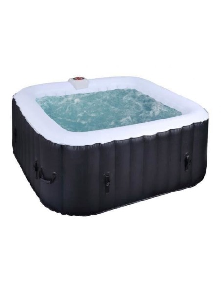 Spa gonflable SUNSPA - AC02 - 185 x 65 cm - 6 places - Carré (Livré avec filtre, cadenas, tapis de sol et couverture)
