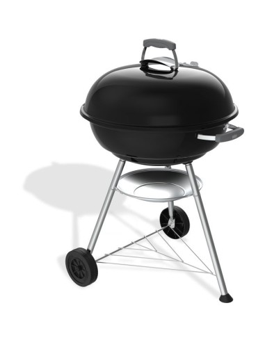 Barbecue a charbon - Weber - Compact Kettle - Ø57 cm - Acier émaillé - Clapet d'aération - 9 couverts  - Noir – WEBER (Barbecue) | STORE PRO SHOP 