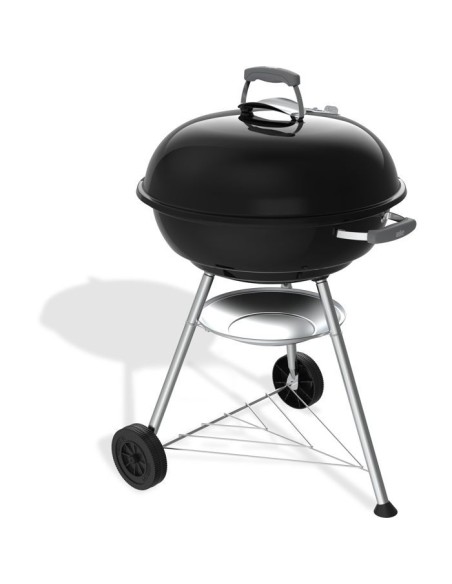 Barbecue a charbon - Weber - Compact Kettle - Ø57 cm - Acier émaillé - Clapet d'aération - 9 couverts  - Noir – WEBER (Barbecue) | STORE PRO SHOP 