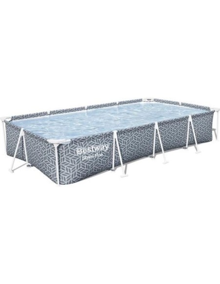 Piscine hors sol tubulaire BESTWAY - Steel Pro - 366 x 201 x 66 cm - Rectangulaire - décor graphique