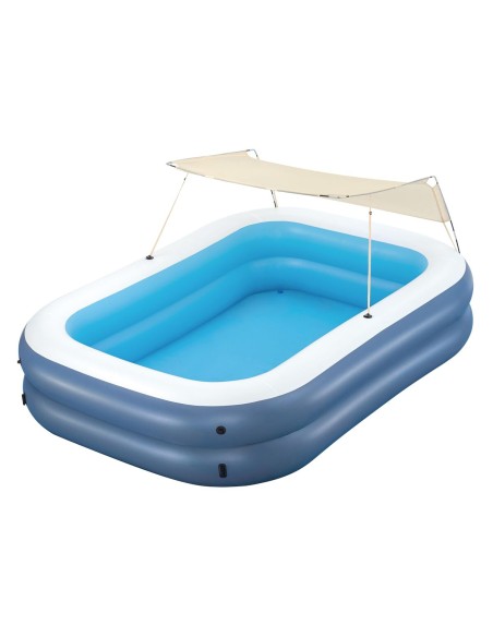 Bestway Piscine Gonflable 2 Chambres Rectangulaire avec Auvent 254x178x140 cm 6 Ans