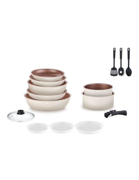 Batterie de cuisine Arthur Martin Batterie 18 pieces creme AM1453 CREME – ARTHUR MARTIN (Batterie De Cuisine) | STORE PRO SHOP 