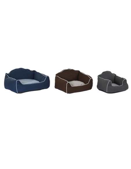 Lit pour animal domestique DKD Home Decor Bleu Marron Gris 72 x 61 x 34 cm