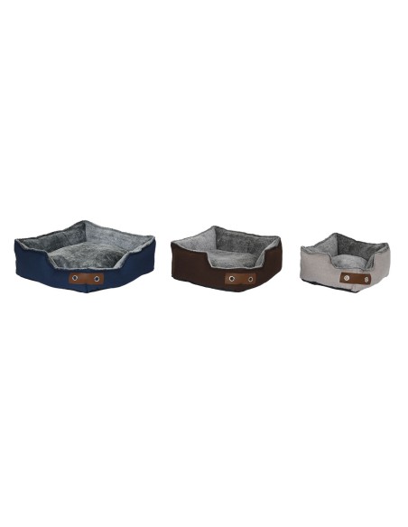 Lit pour animal domestique DKD Home Decor Marron Beige Blue marine 60 x 60 x 20 cm
