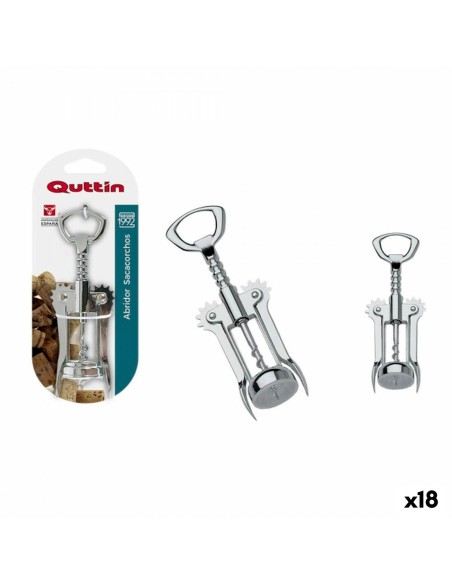 Ouvre-bouteille avec tire-bouchon Quttin Acier inoxydable 16,5 cm (18 Unités)