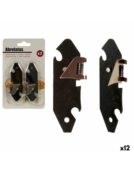 Ouvre-boîte Argenté Noir (1 x 15 x 9 cm) (12 Unités)