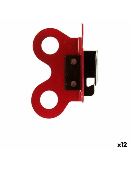 Ouvre-boîte Rouge Noir Acier (5 x 6,7 x 2,5 cm) (12 Unités)