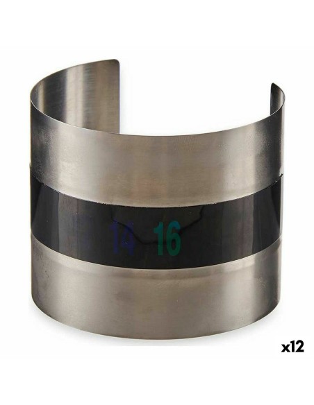 Thermomètre à Vin Argenté Noir Acier inoxydable (12 Unités)