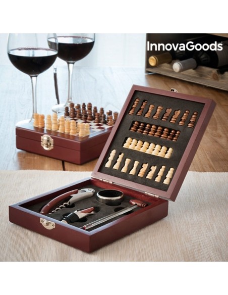 Ensemble d'Accessoires à Vin et Échecs InnovaGoods 37 Pièces