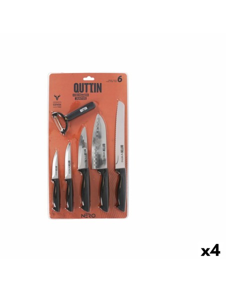 Ensemble de Cuisine Quttin Nero Noir 6 Pièces (4 Unités)