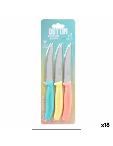 Couteau de cuisine Quttin Basic 11 cm 3 Pièces (18 Unités)