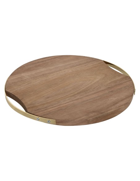 Planche à découper Home ESPRIT Doré Naturel Métal Acacia 32,3 x 31,3 x 1,4 cm
