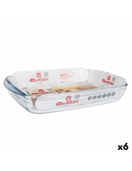 Plat de Four Quttin   Transparent verre Rectangulaire 3 L 35,4 x 22 x 5,5 cm (6 Unités)