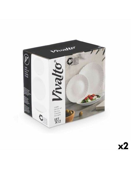 Service de Vaisselle Vivalto F-LXP95-75-F-LSP85 Blanc Verre opalin (2 Unités)