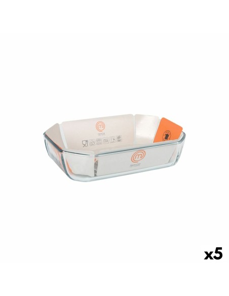 Plat à Gratin MasterChef Rectangulaire 2,2 L 27 x 18 cm (5 Unités)