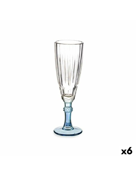 Coupe de champagne Exotic Verre Bleu 6 Unités (170 ml)