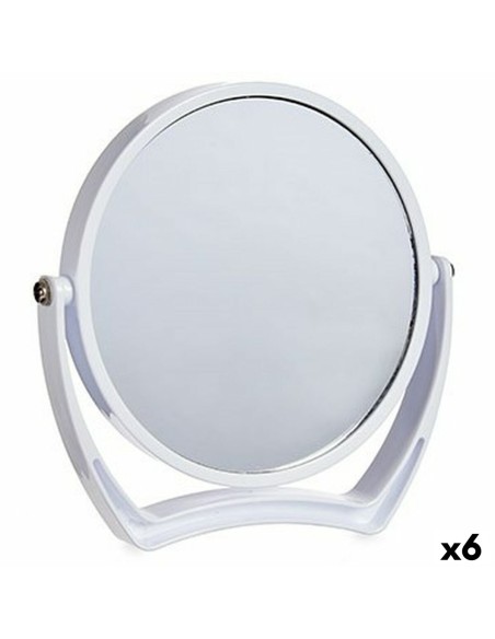 Miroir Grossissant Blanc Verre Plastique 19 x 18,7 x 2 cm (6 Unités)