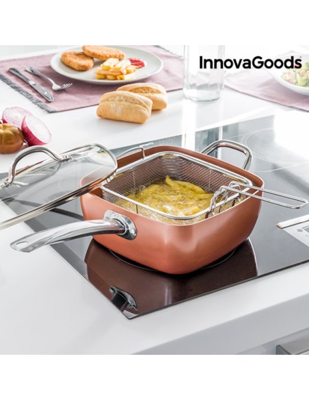 Ensemble de Poêle Multifonctions 5 en 1 Copper Coppans InnovaGoods 4 Pièces