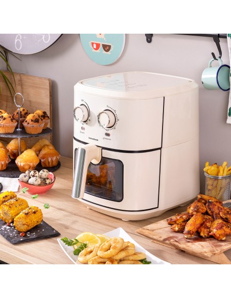 Friteuse sans Huile InnovaGoods Vynner Pro 6500 Acier inoxydable Crème 1700 W 6,5 L