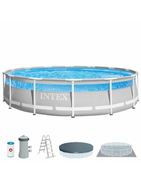Piscine Circulaire avec Épurateur Intex Clearview Prism Frame 427 x 107 cm