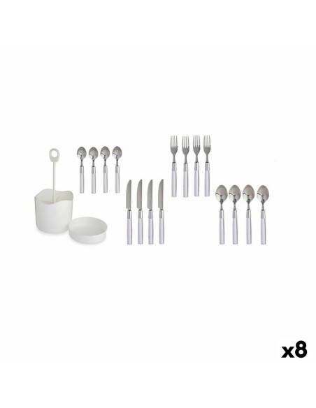 Ensemble de Couverts Blanc Acier inoxydable (8 Unités)